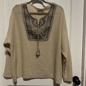 Beige Patterned Women's Sweater